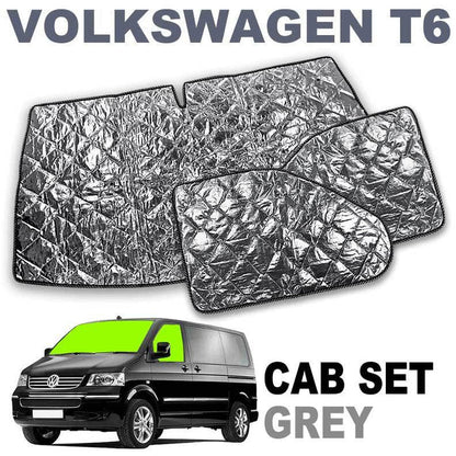 VW T6 Set Fahrerkabine - Climat NT Silber-Thermomatten Innenraum