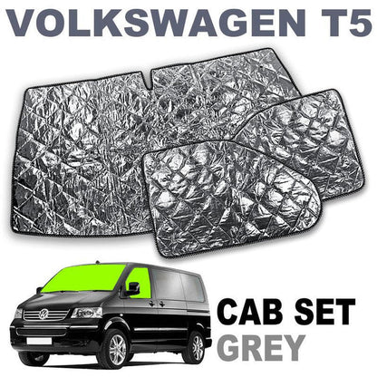 VW T5 Set Fahrerkabine - Climat NT Silber-Thermomatten Innenraum