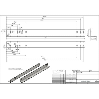 Montagewinkelset für Schwerlastauszüge "heavy duty" (Bodenmontage)