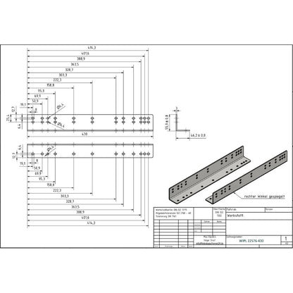 Montagewinkelset für Schwerlastauszüge "heavy duty" (Plattformmontage)