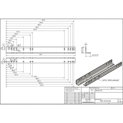 Montagewinkelset für Schwerlastauszüge "heavy duty" (Plattformmontage)